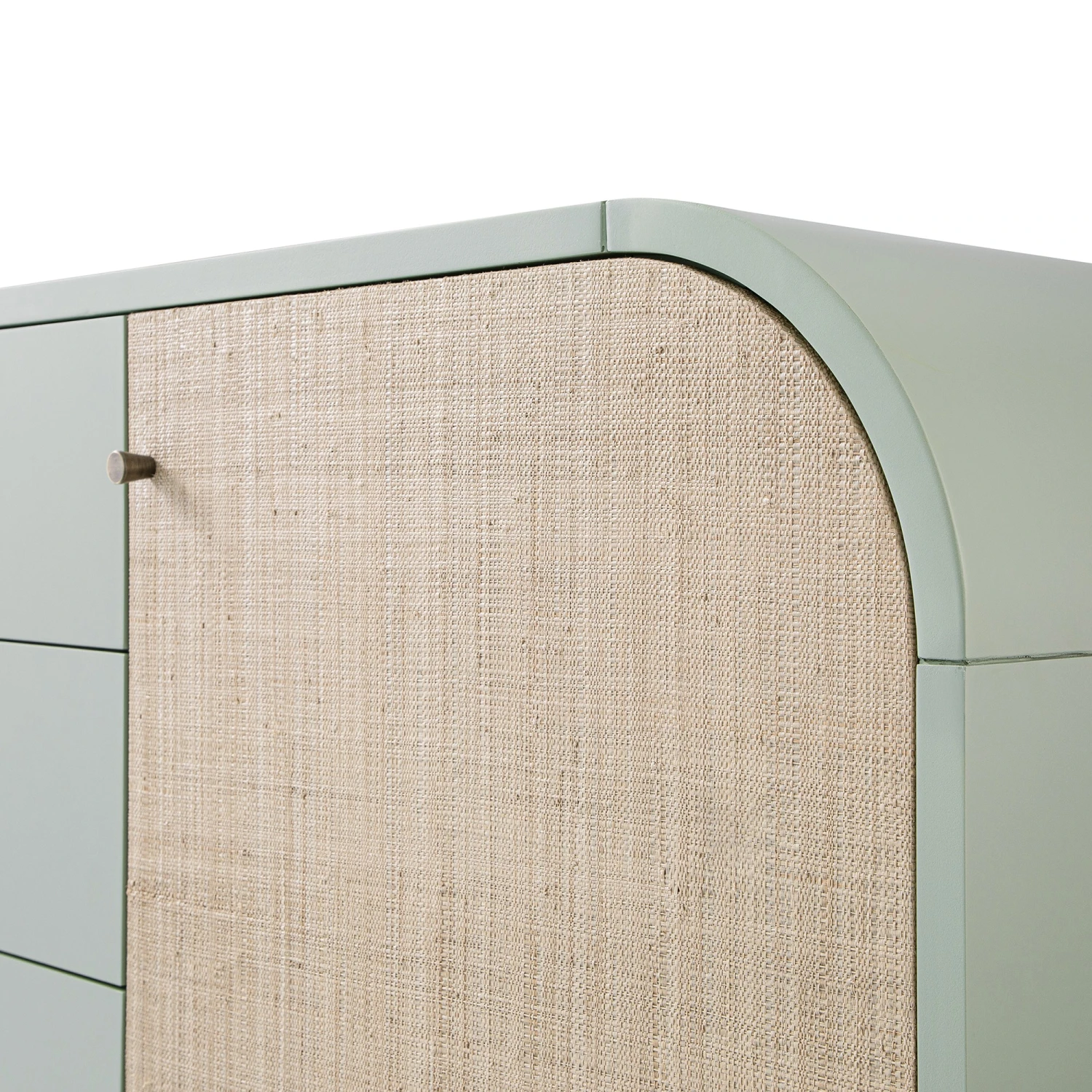 Maude Wide 3-Drawer Sideboard, Muted Pistachio Ash With Raffia 10 Maude Wide 3-Drawer Sideboard, Muted Pistachio Ash With Raffia - Image 10