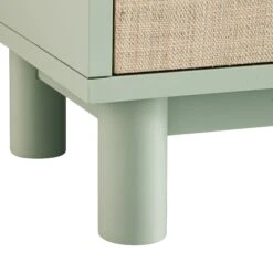 Maude Wide 3-Drawer Sideboard, Muted Pistachio Ash With Raffia 21 Maude Wide 3-Drawer Sideboard, Muted Pistachio Ash With Raffia -Daals XXSB 044 GREEN RAF detail4