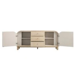Maude Wide 3-Drawer Sideboard, Natural Ash With Raffia -Daals XXSB 044 NAT RAF WB3
