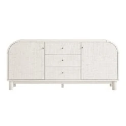 Maude Wide 3-Drawer Sideboard, Washed White Ash With Raffia 27 Maude Wide 3-Drawer Sideboard, Washed White Ash With Raffia -Daals XXSB 044 WHITE RAF WB1