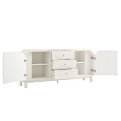 Maude Wide 3-Drawer Sideboard, Washed White Ash With Raffia 30 Maude Wide 3-Drawer Sideboard, Washed White Ash With Raffia -Daals XXSB 044 WHITE RAF WB3
