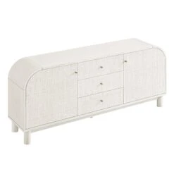 Maude Wide 3-Drawer Sideboard, Washed White Ash With Raffia 32 Maude Wide 3-Drawer Sideboard, Washed White Ash With Raffia -Daals XXSB 044 WHITE RAF WB5