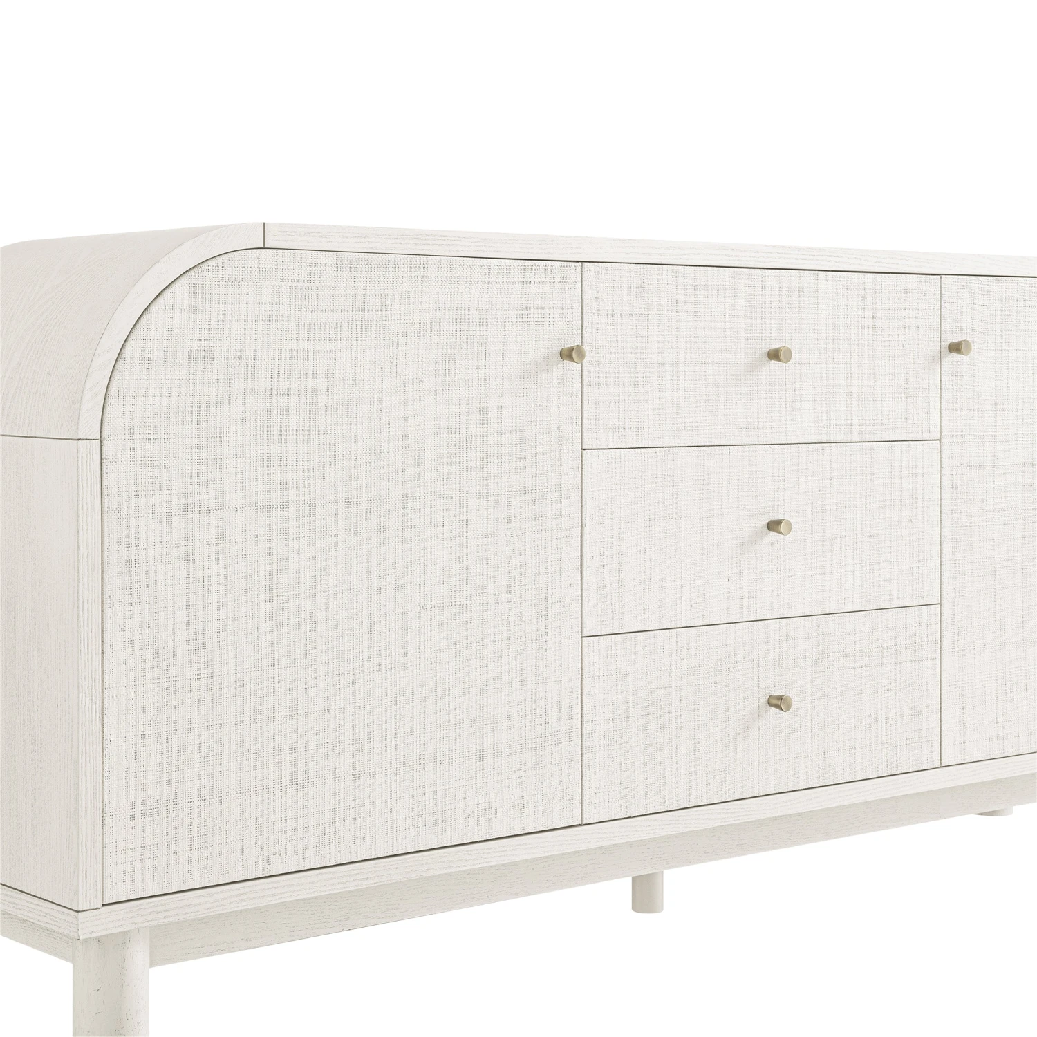 Maude Wide 3-Drawer Sideboard, Washed White Ash With Raffia 17 Maude Wide 3-Drawer Sideboard, Washed White Ash With Raffia - Image 17