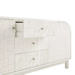 Maude Wide 3-Drawer Sideboard, Washed White Ash With Raffia 36 Maude Wide 3-Drawer Sideboard, Washed White Ash With Raffia -Daals XXSB 044 WHITE RAF detail2