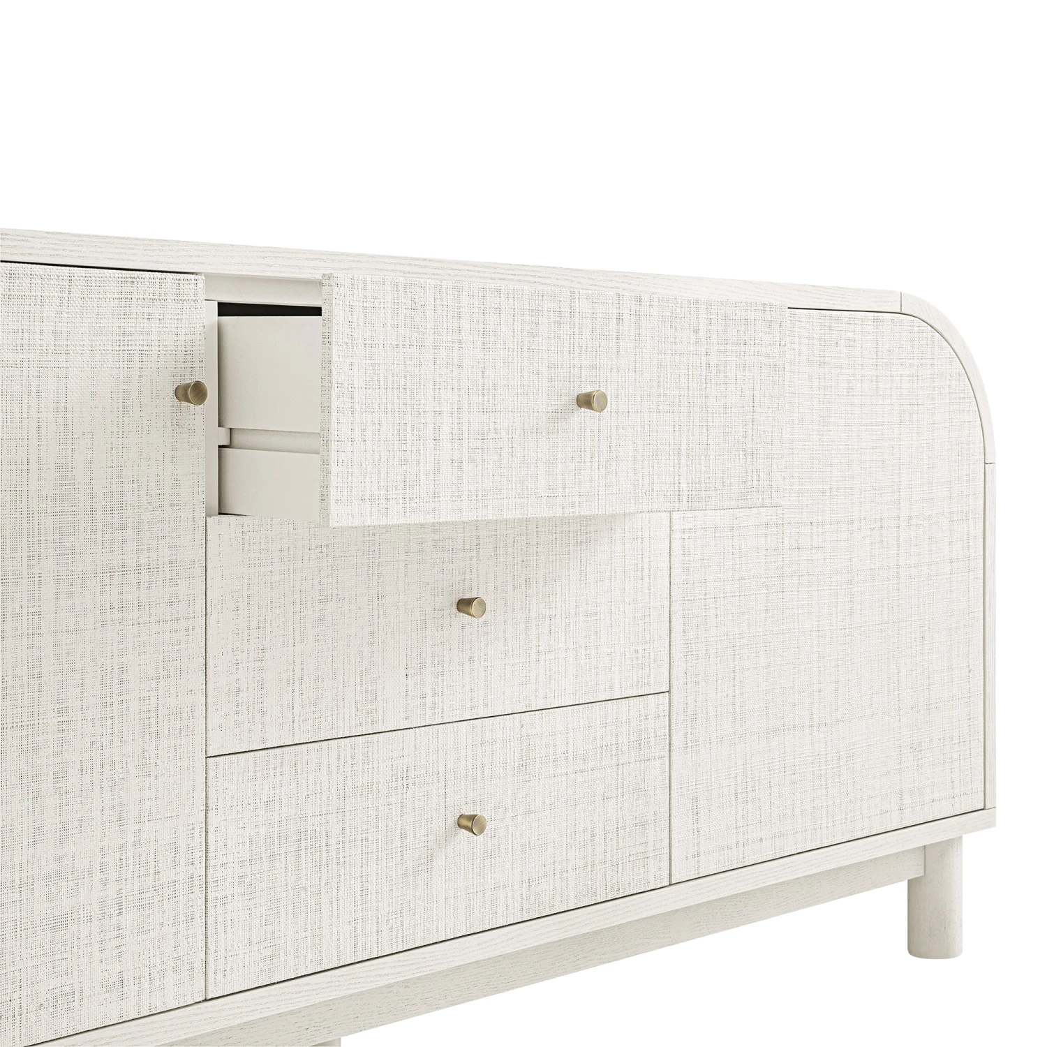 Maude Wide 3-Drawer Sideboard, Washed White Ash With Raffia 18 Maude Wide 3-Drawer Sideboard, Washed White Ash With Raffia - Image 18