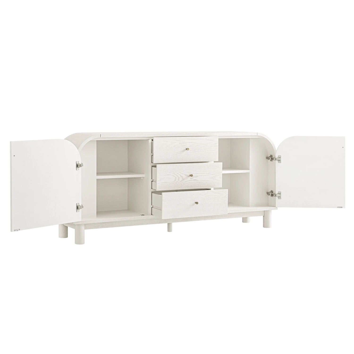 Maude Wide 3-Drawer Sideboard, Washed White Ash 11 Maude Wide 3-Drawer Sideboard, Washed White Ash - Image 11