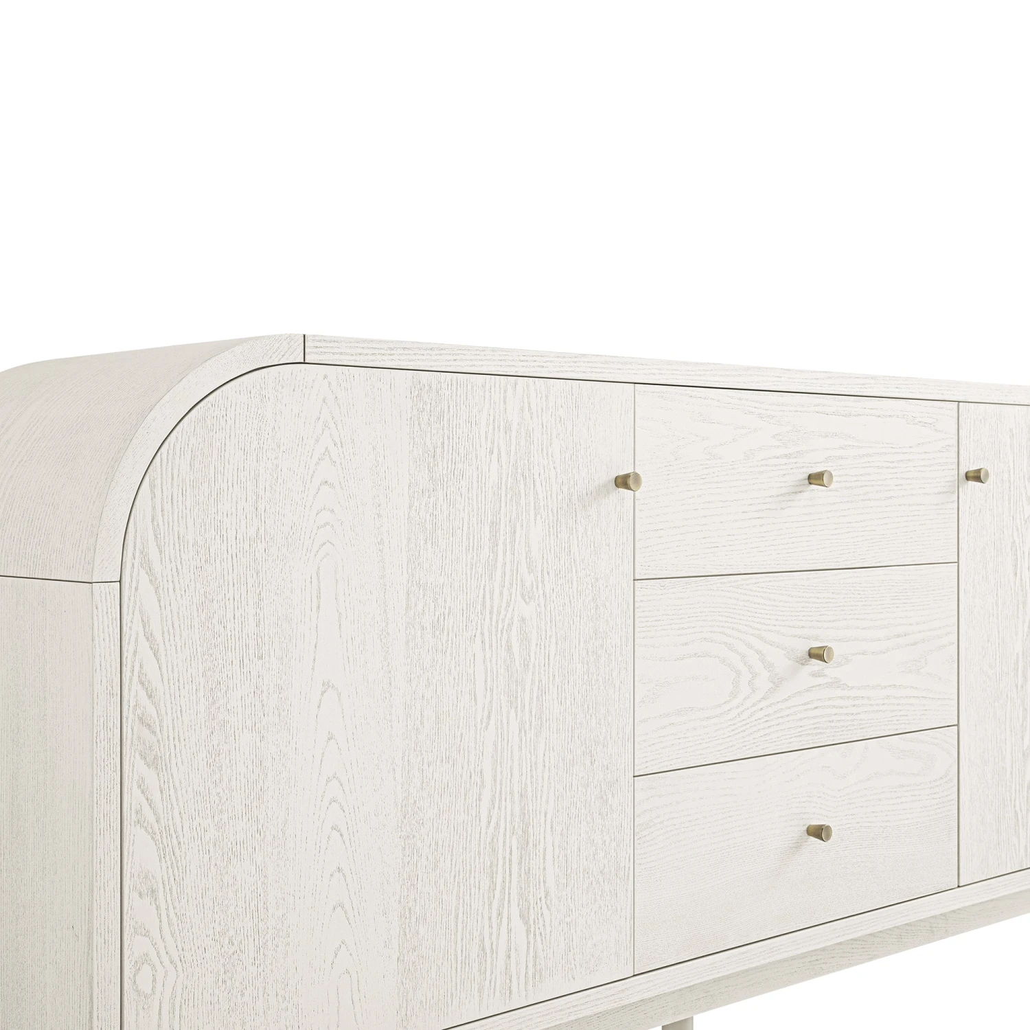 Maude Wide 3-Drawer Sideboard, Washed White Ash 15 Maude Wide 3-Drawer Sideboard, Washed White Ash - Image 15