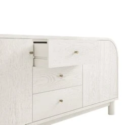Maude Wide 3-Drawer Sideboard, Washed White Ash 31 Maude Wide 3-Drawer Sideboard, Washed White Ash -Daals XXSB 045 WHITE WHITE detail2