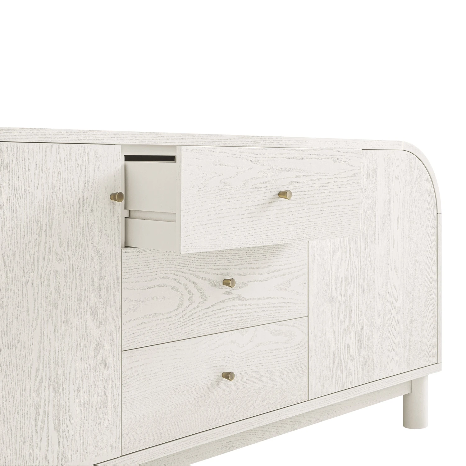 Maude Wide 3-Drawer Sideboard, Washed White Ash 16 Maude Wide 3-Drawer Sideboard, Washed White Ash - Image 16