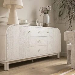 Maude Wide 3-Drawer Sideboard, Washed White Ash 20 Maude Wide 3-Drawer Sideboard, Washed White Ash -Daals XXSB 045 WHITE WHITE scene4