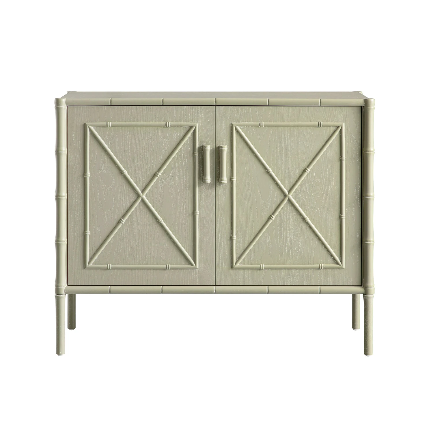 Elstowe Faux Bamboo Small Sideboard, Sage Green 1 Elstowe Faux Bamboo Small Sideboard, Sage Green