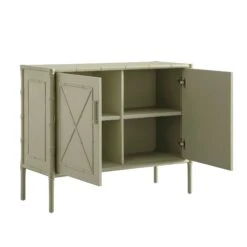 Elstowe Faux Bamboo Small Sideboard, Sage Green 13 Elstowe Faux Bamboo Small Sideboard, Sage Green -Daals XXSB 064 GREEN WB3