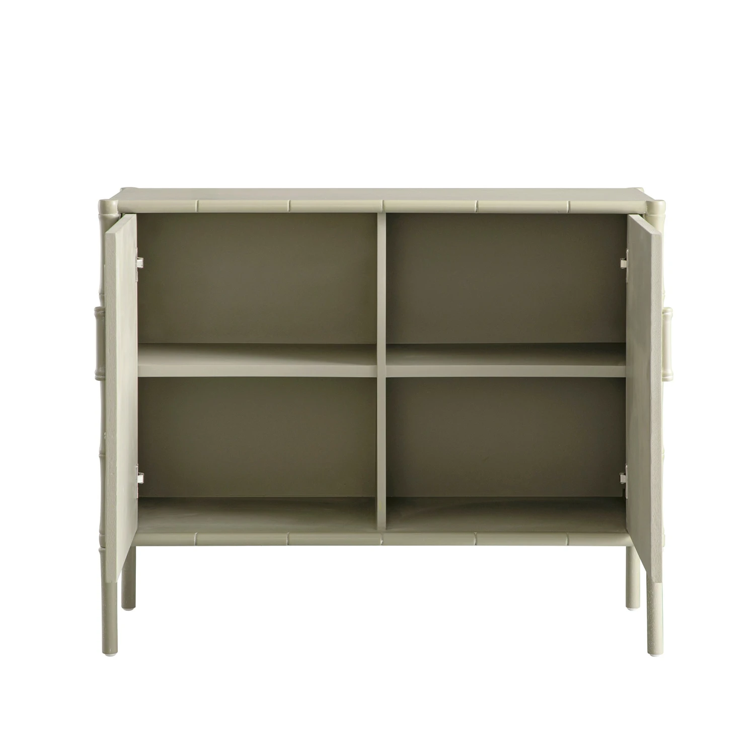 Elstowe Faux Bamboo Small Sideboard, Sage Green 5 Elstowe Faux Bamboo Small Sideboard, Sage Green - Image 5