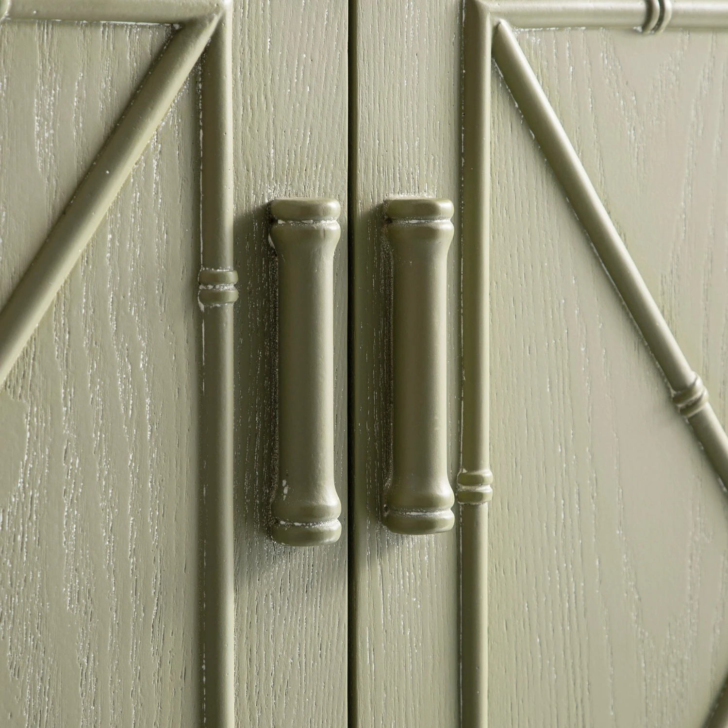 Elstowe Faux Bamboo Small Sideboard, Sage Green 10 Elstowe Faux Bamboo Small Sideboard, Sage Green - Image 10