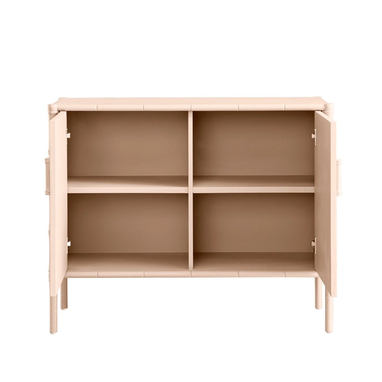 Elstowe Faux Bamboo Small Sideboard, Nude Pink 4 Elstowe Faux Bamboo Small Sideboard, Nude Pink - Image 4