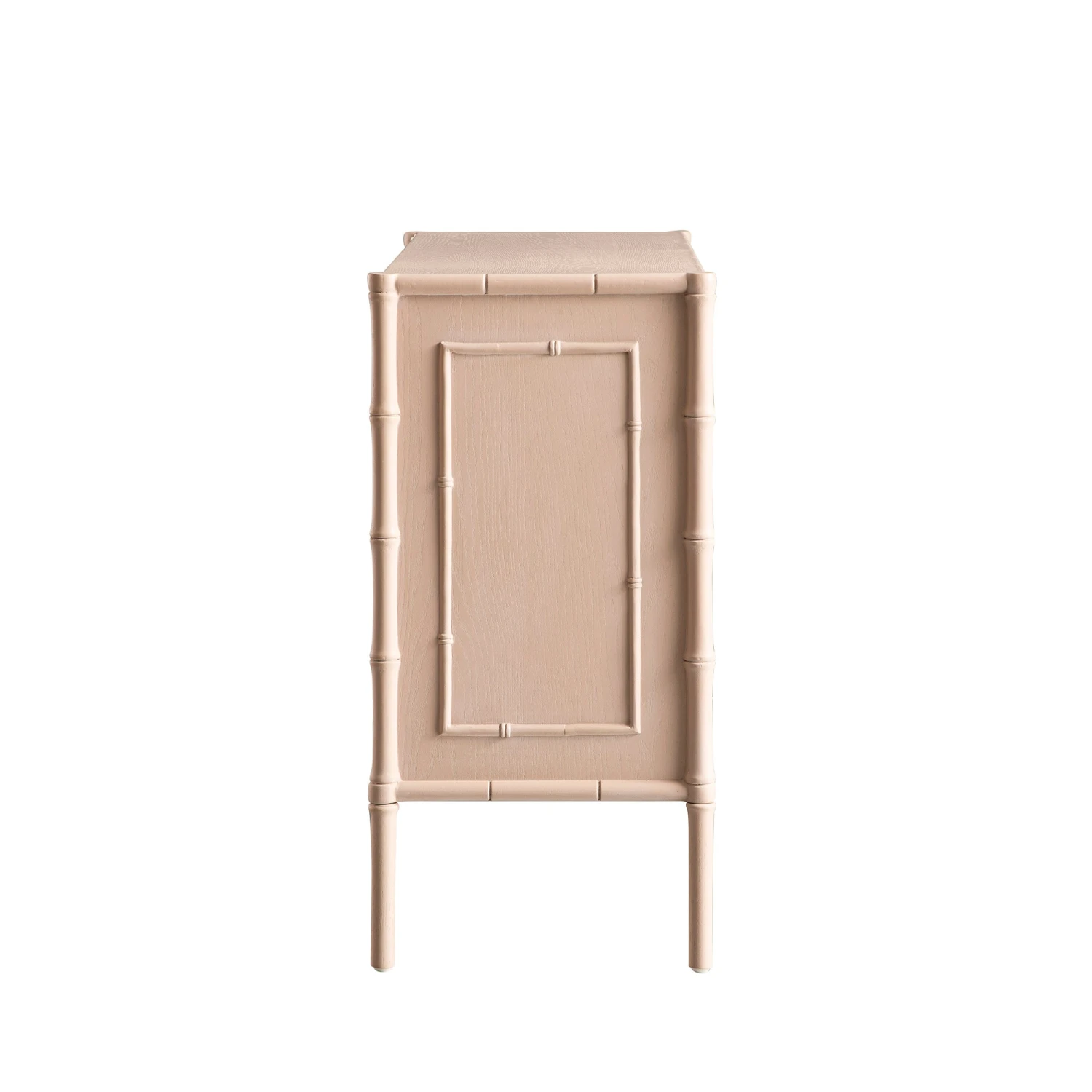 Elstowe Faux Bamboo Small Sideboard, Nude Pink 6 Elstowe Faux Bamboo Small Sideboard, Nude Pink - Image 6