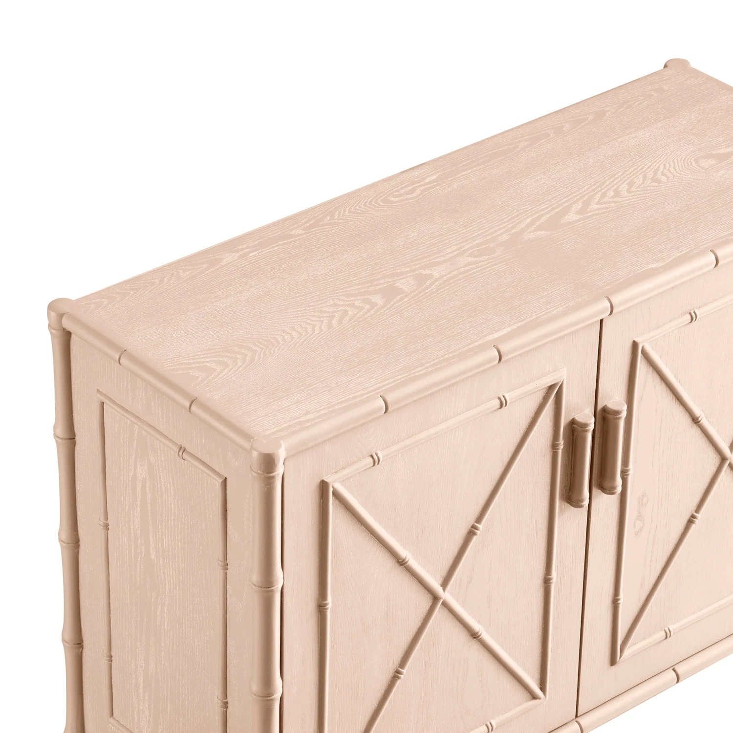 Elstowe Faux Bamboo Small Sideboard, Nude Pink 9 Elstowe Faux Bamboo Small Sideboard, Nude Pink - Image 9