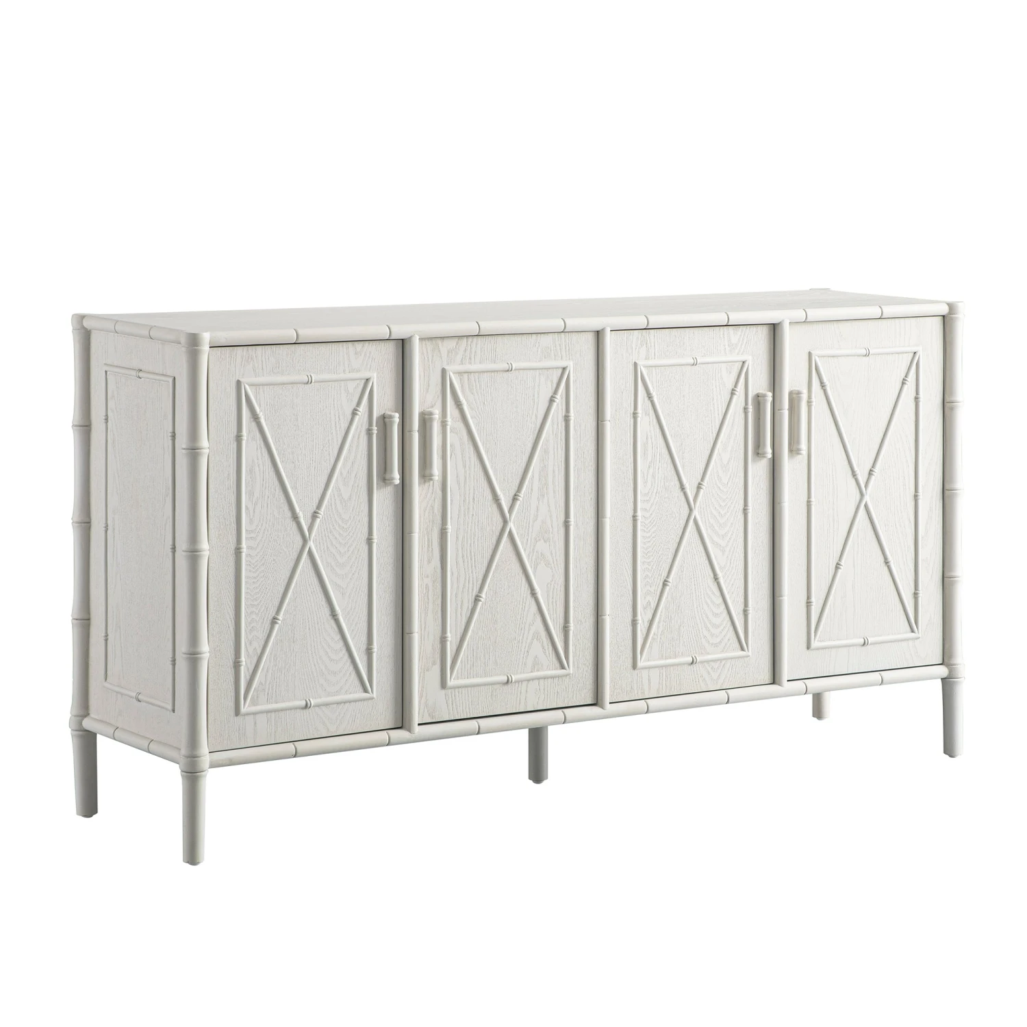 Elstowe Faux Bamboo Large Sideboard, Shaded White 9 Elstowe Faux Bamboo Large Sideboard, Shaded White - Image 9
