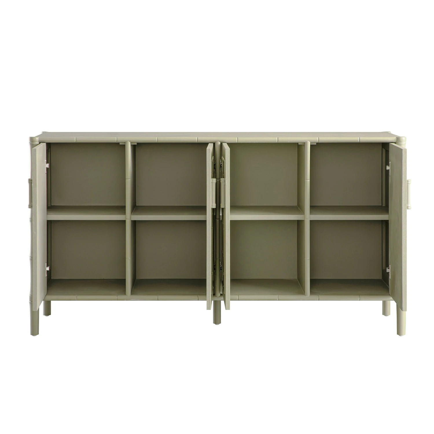Elstowe Faux Bamboo Large Sideboard, Sage Green 5 Elstowe Faux Bamboo Large Sideboard, Sage Green - Image 5
