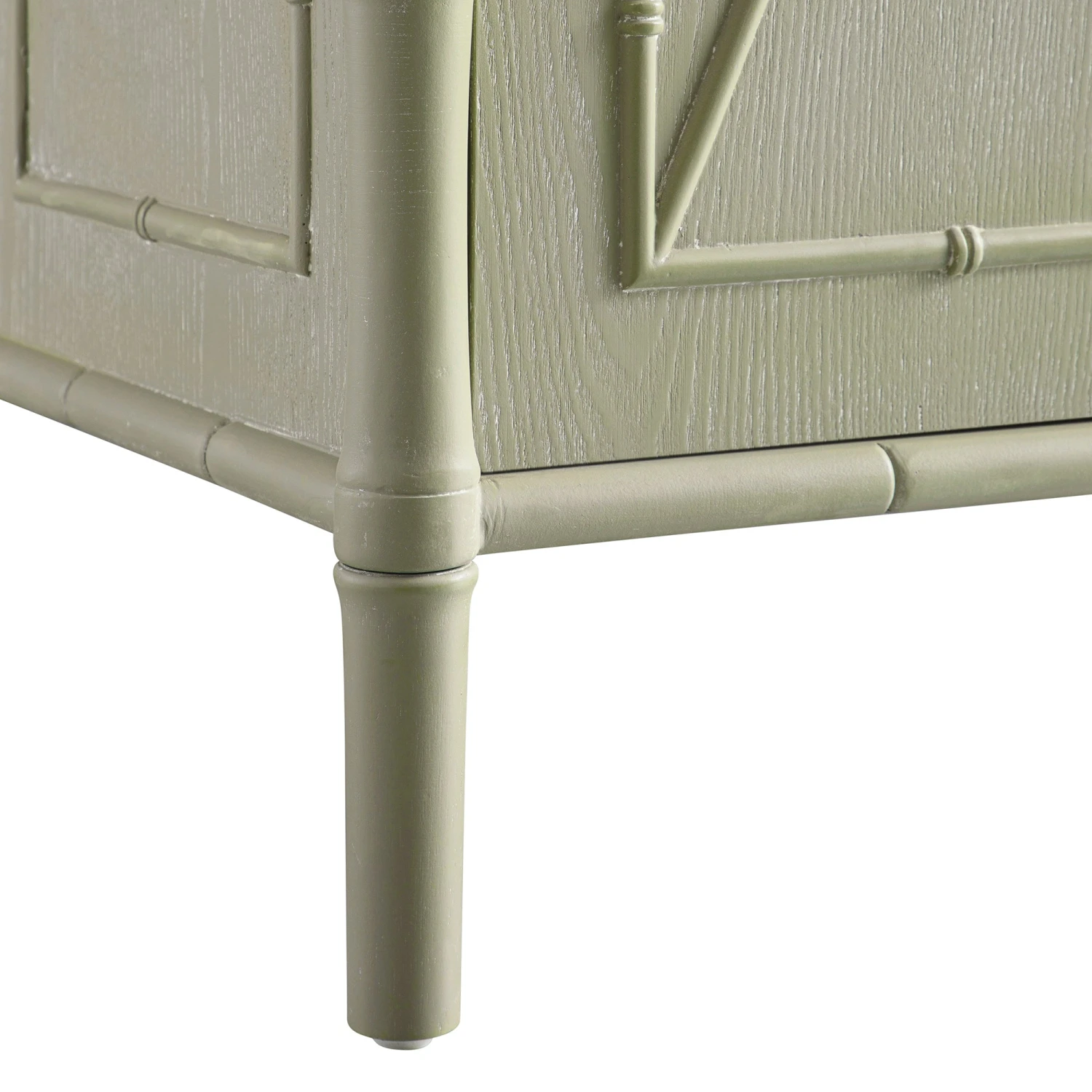 Elstowe Faux Bamboo Large Sideboard, Sage Green 10 Elstowe Faux Bamboo Large Sideboard, Sage Green - Image 10