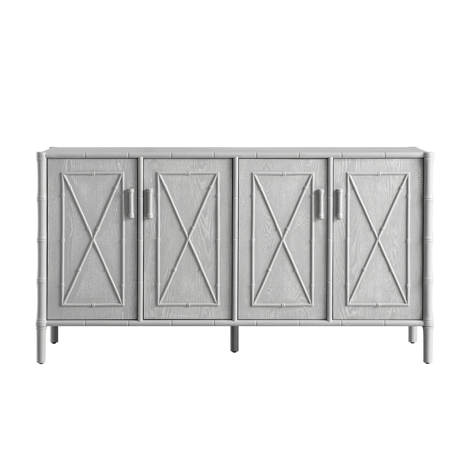 Elstowe Faux Bamboo Large Sideboard, Warm Grey 1 Elstowe Faux Bamboo Large Sideboard, Warm Grey