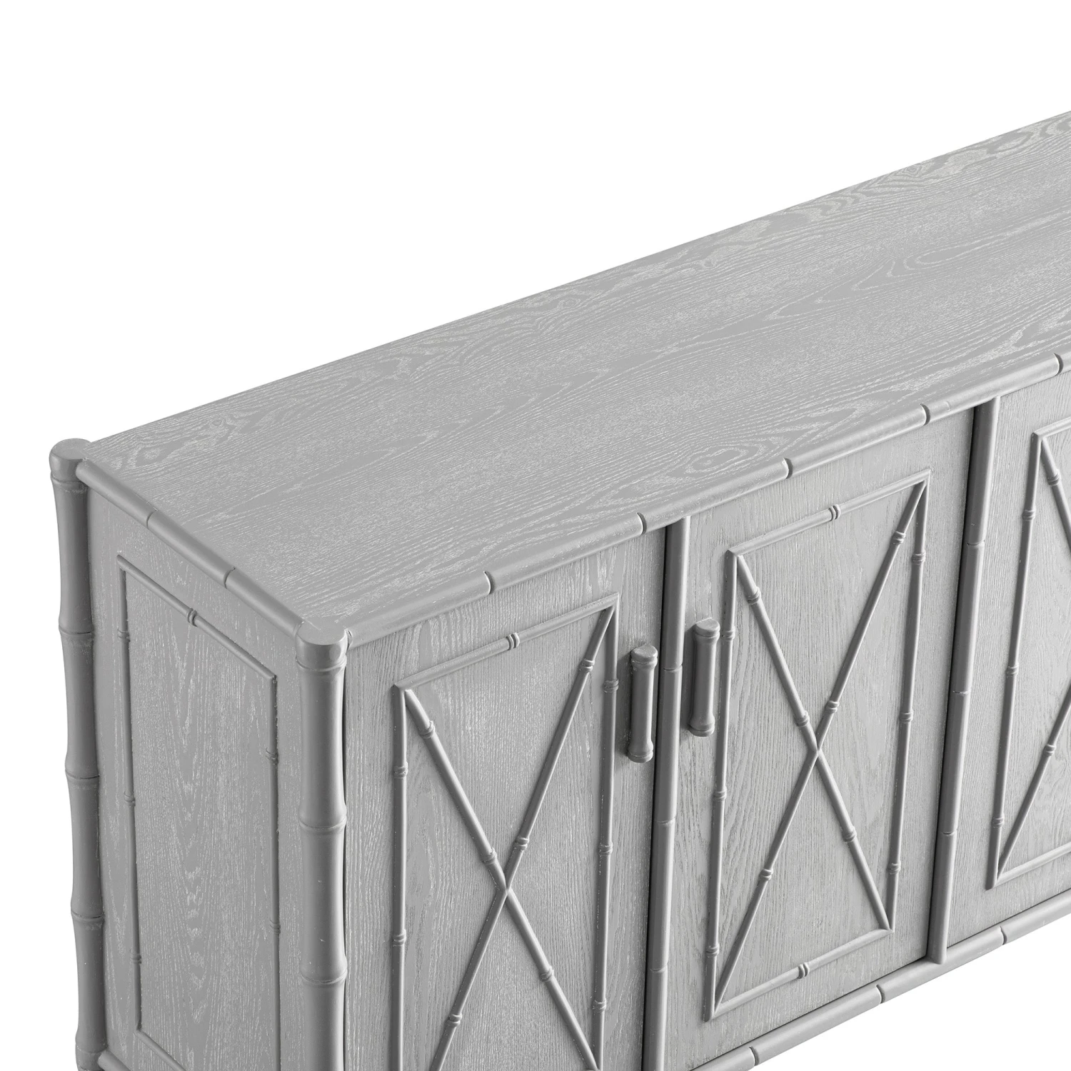 Elstowe Faux Bamboo Large Sideboard, Warm Grey 9 Elstowe Faux Bamboo Large Sideboard, Warm Grey - Image 9