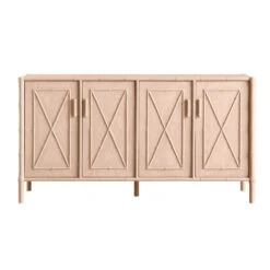 Elstowe Faux Bamboo Large Sideboard, Nude Pink