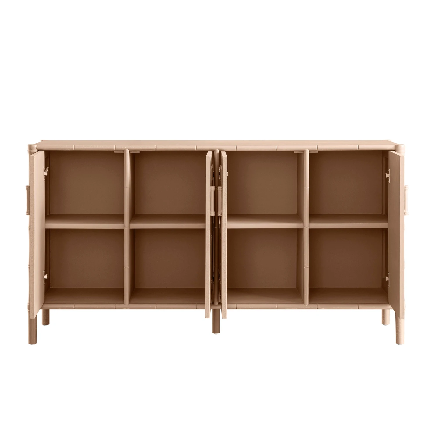 Elstowe Faux Bamboo Large Sideboard, Nude Pink 5 Elstowe Faux Bamboo Large Sideboard, Nude Pink - Image 5