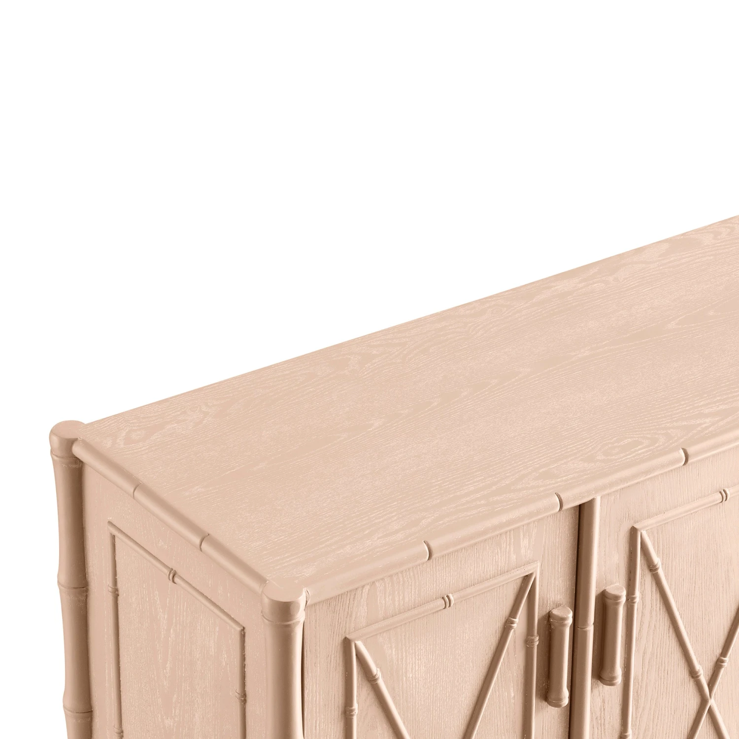 Elstowe Faux Bamboo Large Sideboard, Nude Pink 9 Elstowe Faux Bamboo Large Sideboard, Nude Pink - Image 9