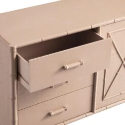 Elstowe Faux Bamboo 1-Door 3-Drawer Sideboard, Nude Pink -Daals XXSB 066 NUDE detail2