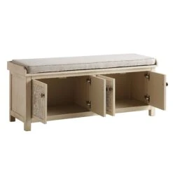 Chantilly Whitewashed Carved Storage Bench -Daals XXST 016 WHITEWASH WB3