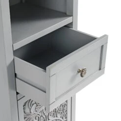 Chantilly Mid Grey Carved Bathroom Tallboy Cabinet -Daals XXTALL 058 GREY detail3