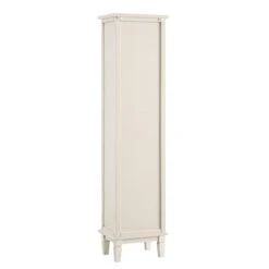 Chantilly Whitewashed Carved Bathroom Tallboy Cabinet -Daals XXTALL 058 WHITEWASH WB6