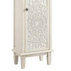 Chantilly Whitewashed Carved Bathroom Tallboy Cabinet -Daals XXTALL 058 WHITEWASH detail3