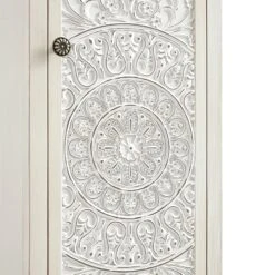 Chantilly Whitewashed Carved Bathroom Tallboy Cabinet -Daals XXTALL 058 WHITEWASH detail4