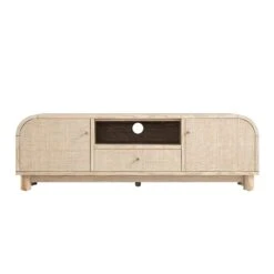 Maude TV Unit, Natural Ash With Raffia