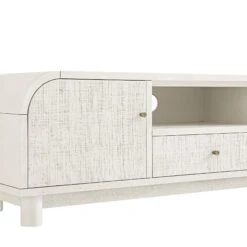 Maude TV Unit, Washed White Ash With Raffia -Daals XXTV 048 WHITE RAF detail1