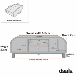 Maude TV Unit, Natural Ash -Daals XXTV 049 CHART