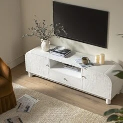 Maude TV Unit, Washed White Ash -Daals XXTV 049 WHITE WHITE scene3