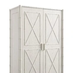 Elstowe Faux Bamboo Double Wardrobe, Shaded White -Daals XXWARD 068 BEIGE detail1