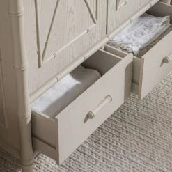 Elstowe Faux Bamboo Double Wardrobe, Shaded White -Daals XXWARD 068 BEIGE scene6